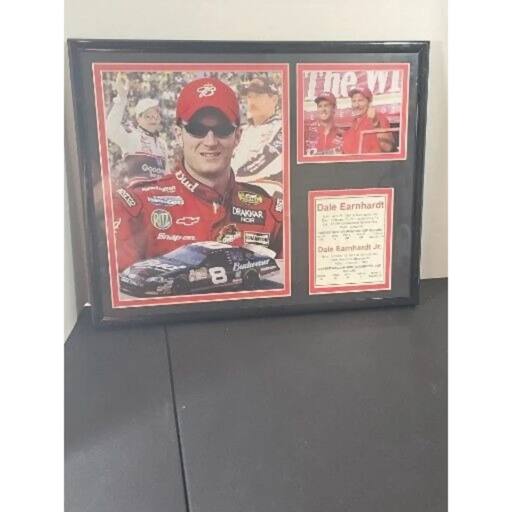 Dale Earnhardt Winston Cup Champion Win List Picture Framed Vintage 14x11